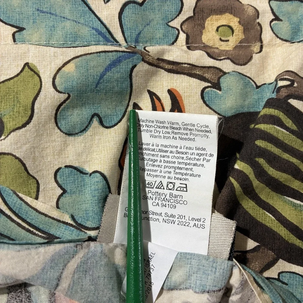 Pottery Barn Mayle Bird Euro Pillow Shams Cotton Set Of 2 28